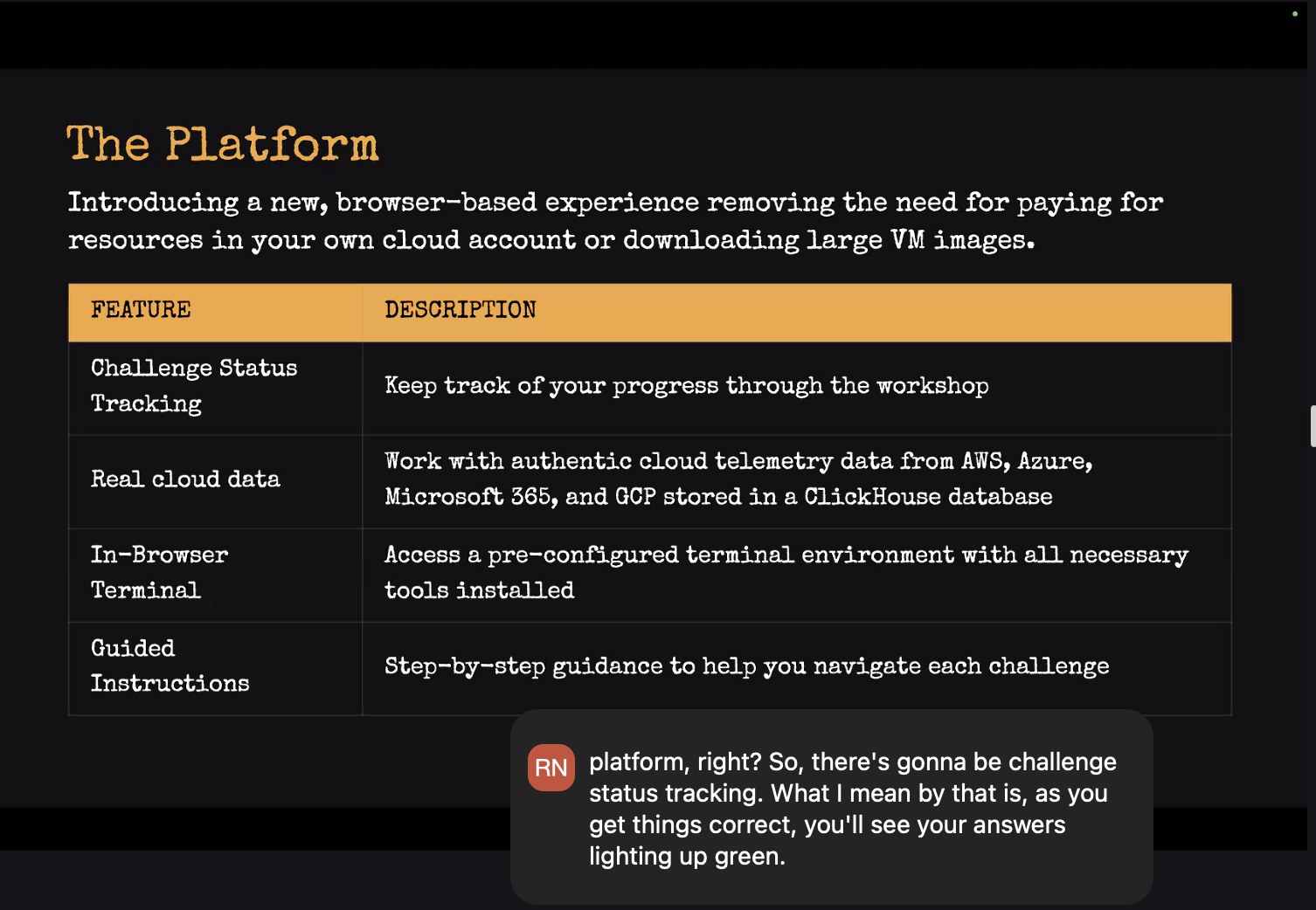 Help menu showing available datasets and example queries
